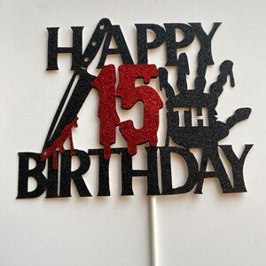 15th Birthday Cake Topper Zombie Vampire Bloody Friday Décor